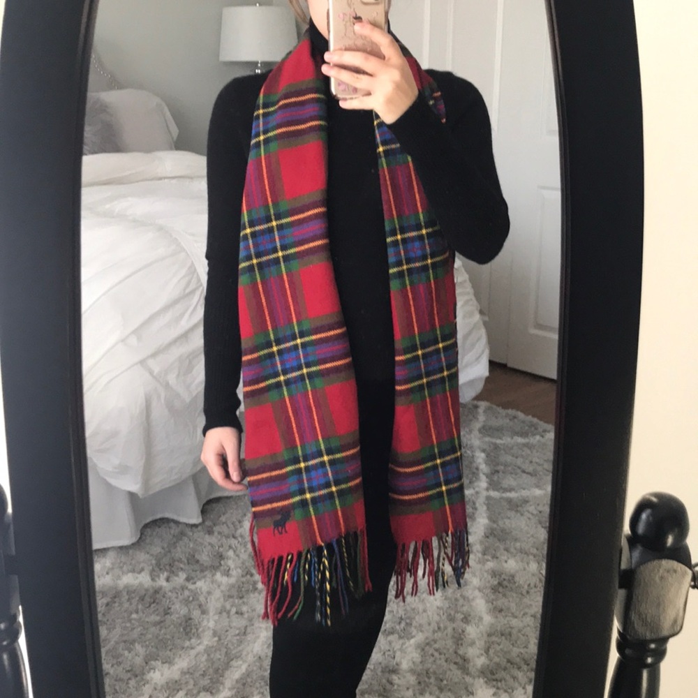 Abercrombie Kids Red Plaid Winter Scarf